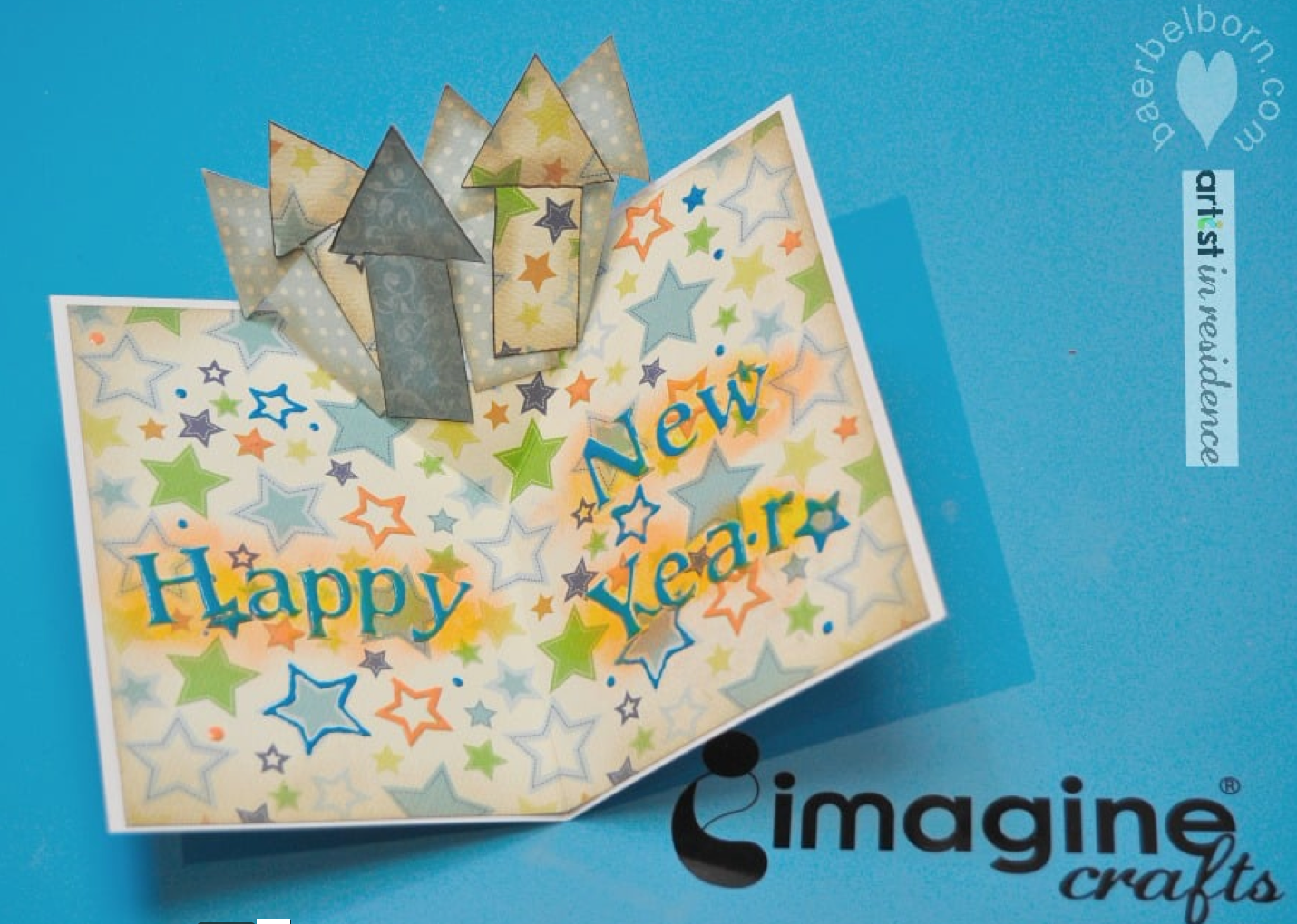 New Years Pop Up Card with Pigment Inks